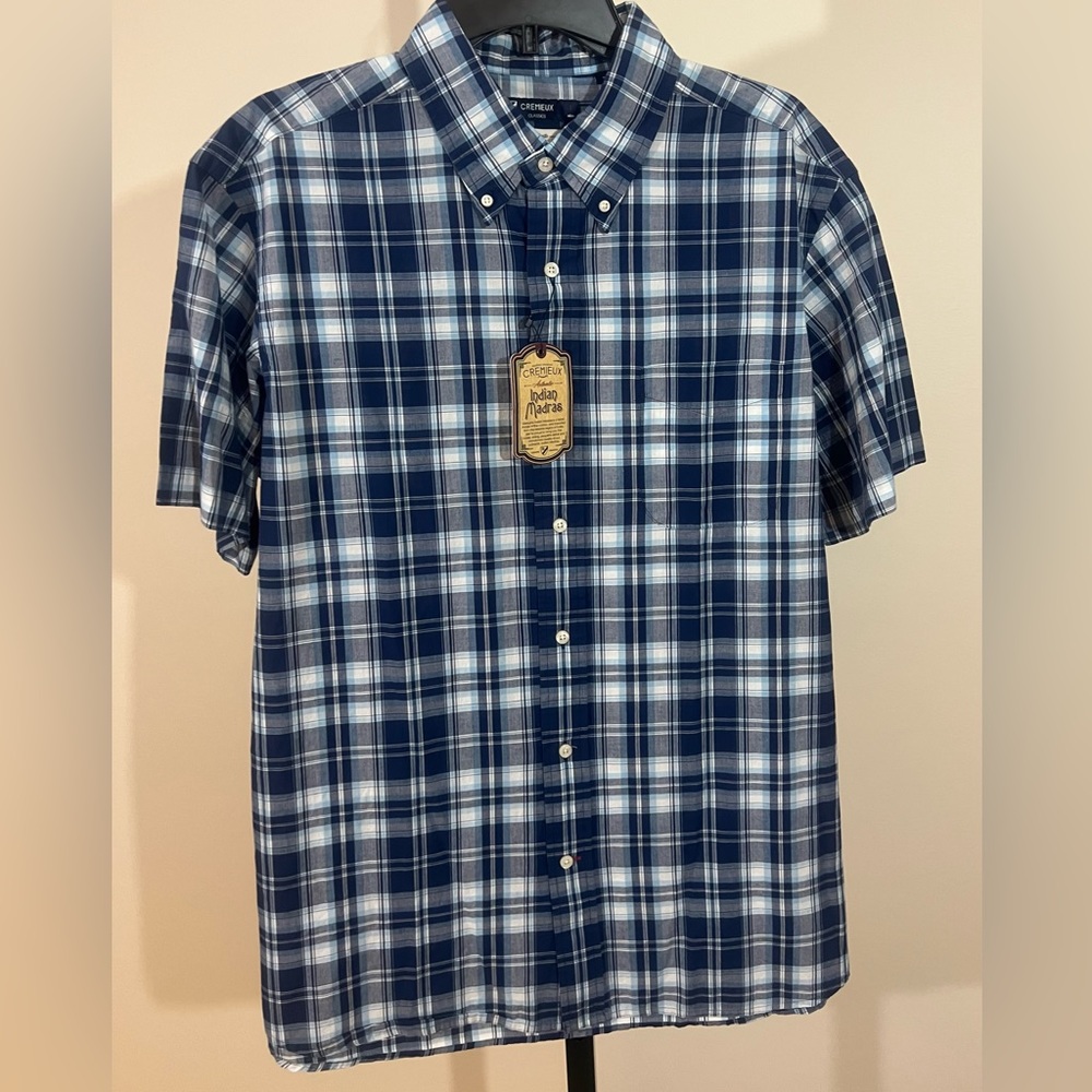 🔴 Nwt Cremieux mens large short sleeve button down shirt